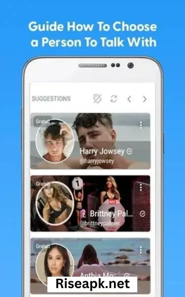 Guide how to choose a person to talk with in Fansly MOD APK